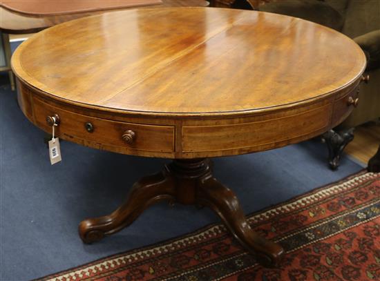A mahogany drum table W.124cm